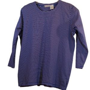 Plus size Navy/White/Red Cotton Pull Over Shirt sz 2